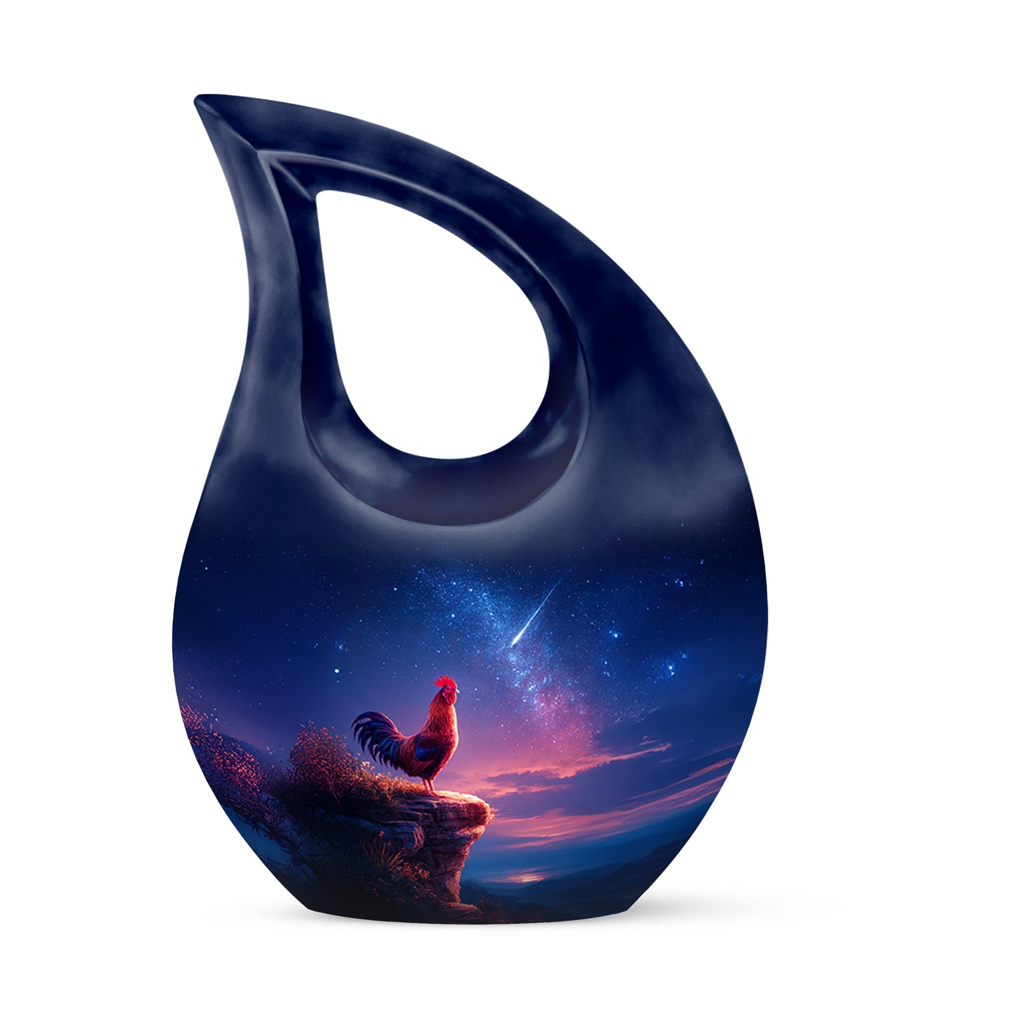 Blue Breathtaking Hen Memorial Urn for Ashes - 10-inch, 200 cu in - Yatskia