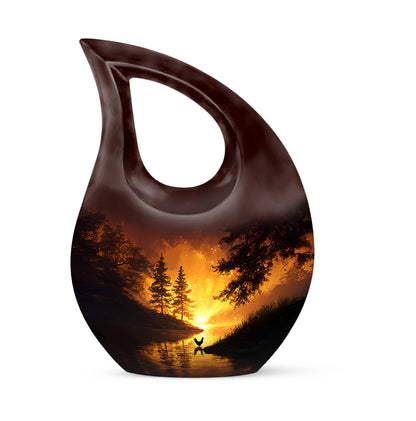 Personalized Hen Cremation Urns - Eminent Red 10-inch, 200 cu in - Yatskia