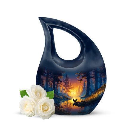 Blue Hen Devotion Cremation Urns for Human Ashes - 10-inch, 200 cu in - Yatskia