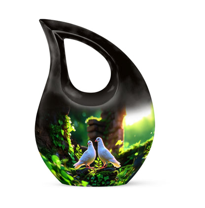 Personalized Green Dove Cremation Urns for Ashes - Majestic 10-inch - Yatskia