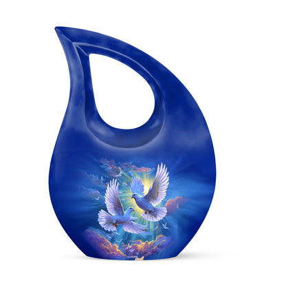 Sublime Dove Cremation Urns for Human Ashes - Blue 10-inch - Yatskia