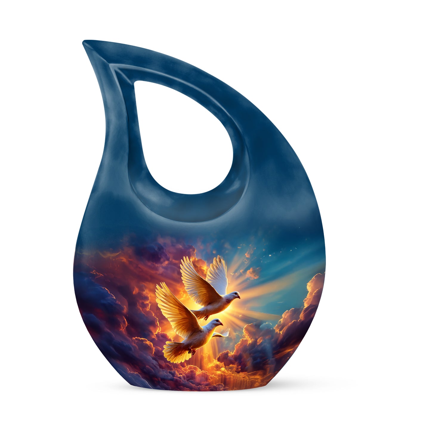 Blue Dove Cremation Urns - Imperial Commemoration 10-inch, 200 cu in - Yatskia
