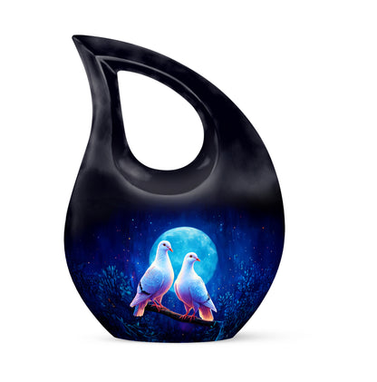 Resplendent Blue Dove Cremation Urn for Ashes - 10-inch, 200 cu in - Yatskia