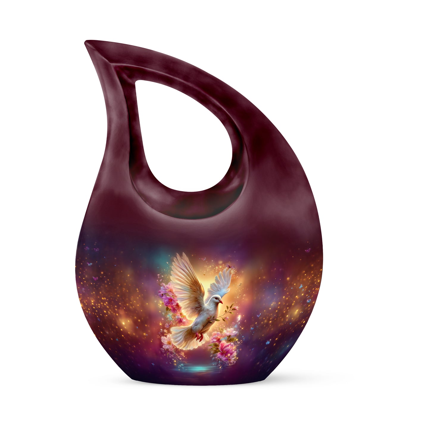 Radiant Dove Memorial Cremation Urns - Blue 10-inch, 200 cu in - Yatskia