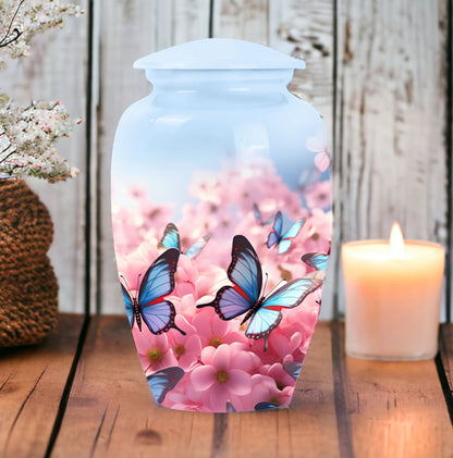 Elegant butterfly urn suitable for adult female or male ashes, perfect for cherishing memories of a loved one