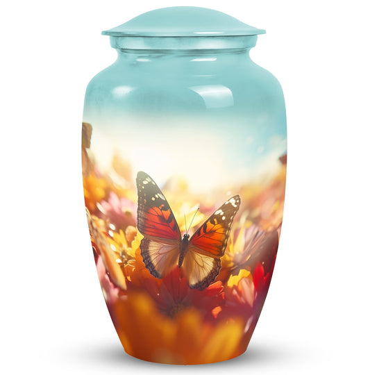 Large butterfly adult male urn for ashes, ideal cremation urn for human ashes.
