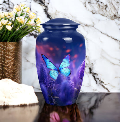 Elegantly designed Butterfly Cremation Urn for male adults' ashes