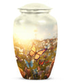 Elegant mosaic butterfly cremation urn for women's ashes, perfect memorial urn for human adult ashes