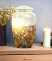 Elegant mosaic butterfly cremation urn for women's ashes, perfect memorial urn for human adult ashes