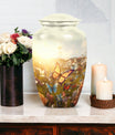 Elegant mosaic butterfly cremation urn for women's ashes, perfect memorial urn for human adult ashes