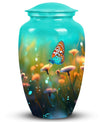 Elegant butterfly designed funeral urn for ashes, suitable for adults, made metal, ideal for grandfather burial vaults.