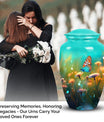 Elegant butterfly designed funeral urn for ashes, suitable for adults, made metal, ideal for grandfather burial vaults.