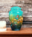 Elegant butterfly designed funeral urn for ashes, suitable for adults, made metal, ideal for grandfather burial vaults.