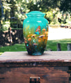 Elegant butterfly designed funeral urn for ashes, suitable for adults, made metal, ideal for grandfather burial vaults.