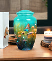 Elegant butterfly designed funeral urn for ashes, suitable for adults, made metal, ideal for grandfather burial vaults.