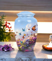 Elegant butterfly themed cremation urn, made for an adult male or dad, perfect for memorializing loved ones.