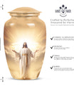 Elegant Jesus-themed Cremation Urn designed specifically for preserving human ashes, ideal for adults and particularly suited for mothers.