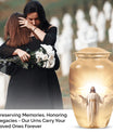 Elegant Jesus-themed Cremation Urn designed specifically for preserving human ashes, ideal for adults and particularly suited for mothers.