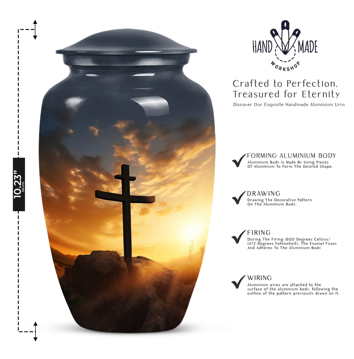 Jesus-URN for preserving ashes of adult male or female, ideal for honoring departed loved ones.