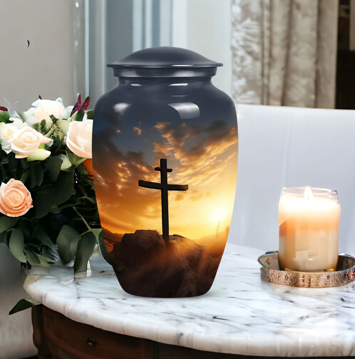 Jesus-URN for preserving ashes of adult male or female, ideal for honoring departed loved ones.