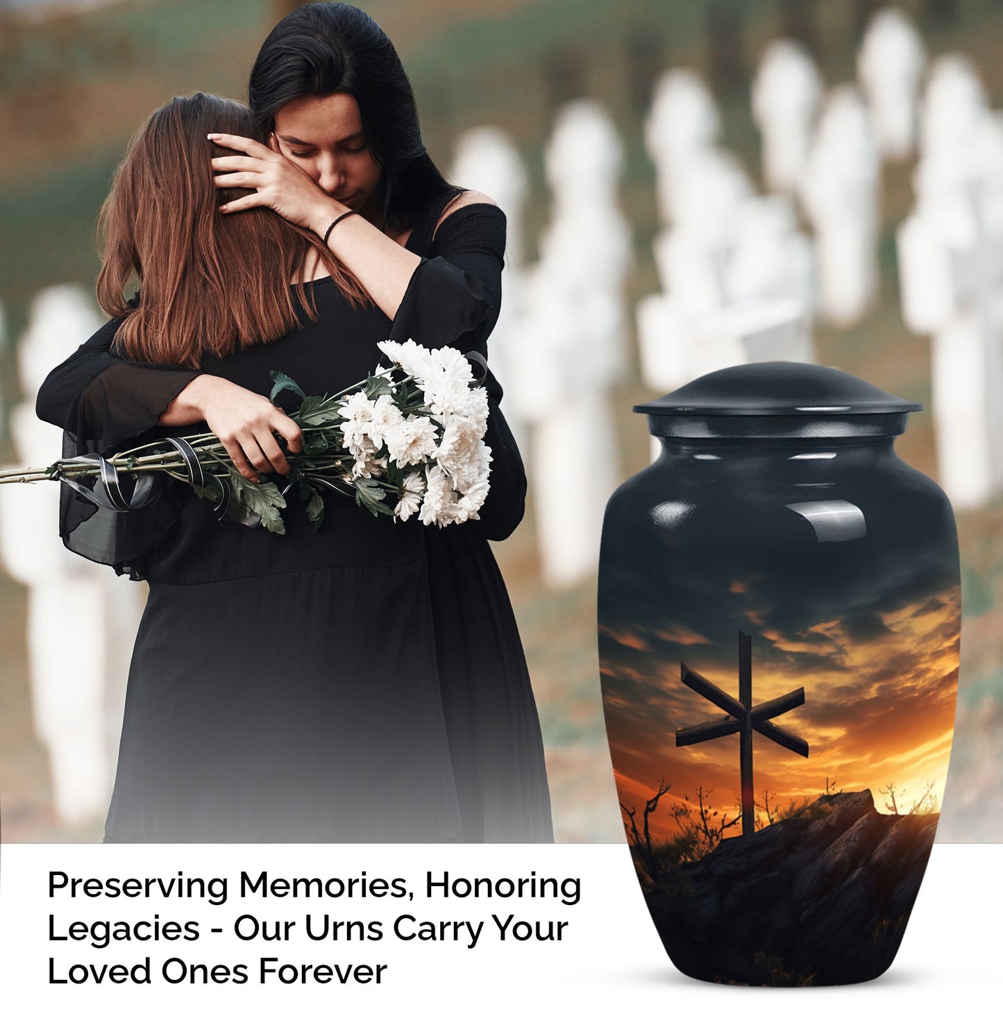 Jesus themed adult female cremation urn