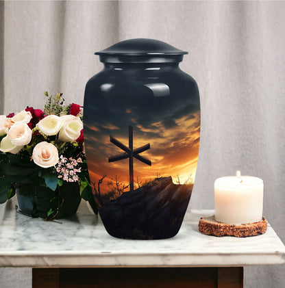 Jesus themed adult female cremation urn
