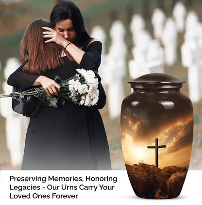 Unique Jesus-themed urn for adult human ashes, perfect as a cremation container or special memorial for mom