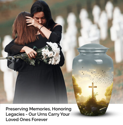 Large Celtic Cross Cremation Urns, ideal for funeral decorations and suitable for both women and adults