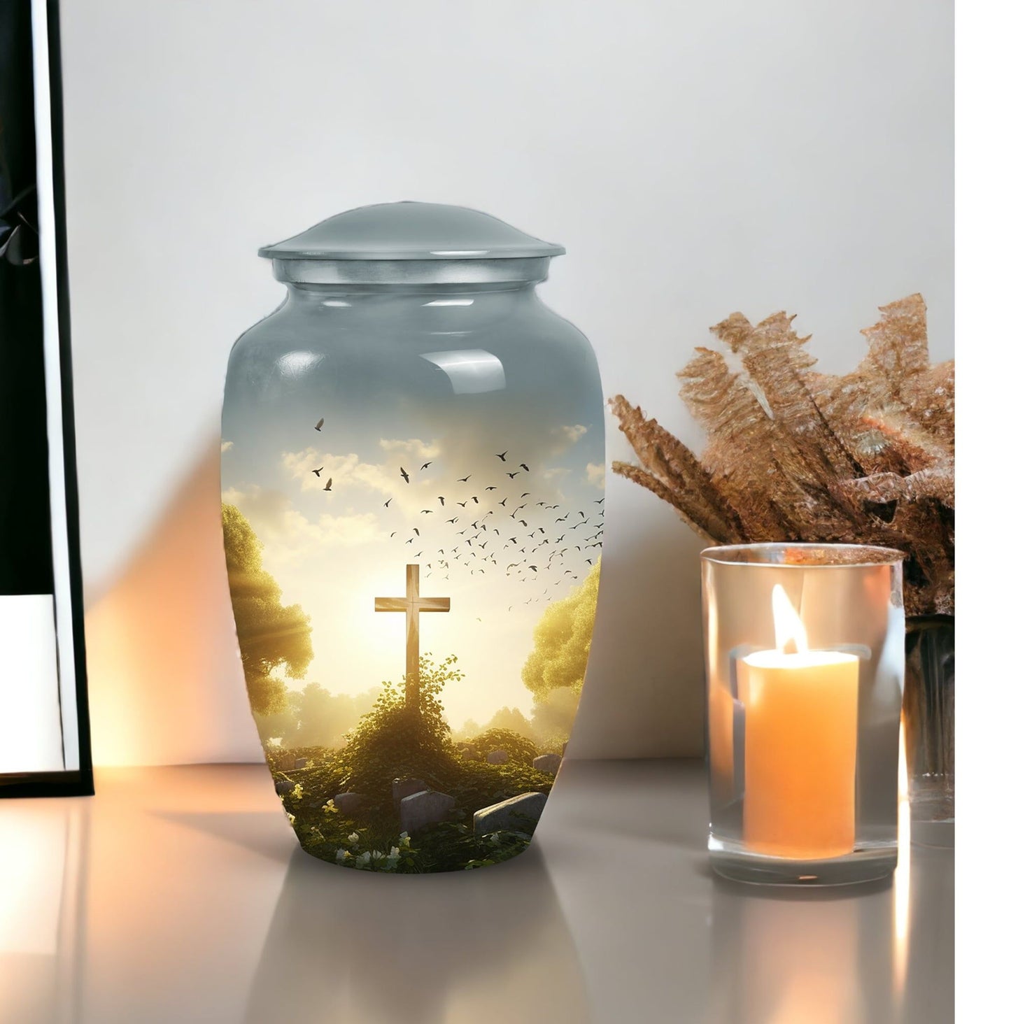 Large Celtic Cross Cremation Urns, ideal for funeral decorations and suitable for both women and adults