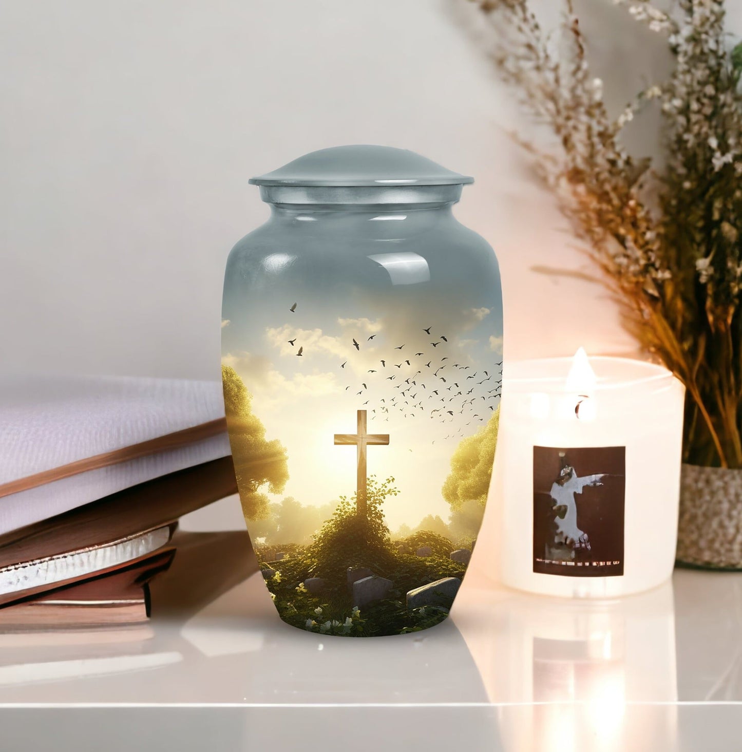 Large Celtic Cross Cremation Urns, ideal for funeral decorations and suitable for both women and adults