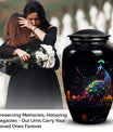 Female adult peacock urn for human ashes, suitable for men, durable cremation urn for adult ashes