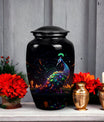 Female adult peacock urn for human ashes, suitable for men, durable cremation urn for adult ashes
