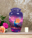 Decorative Peacock urn for human ashes, suitable for burial of male and female adults