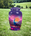 Decorative Peacock urn for human ashes, suitable for burial of male and female adults