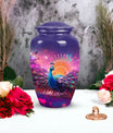Decorative Peacock urn for human ashes, suitable for burial of male and female adults