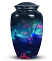 Peacock design adult cremation urn for human ashes