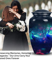 Peacock design adult cremation urn for human ashes