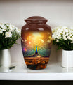 Beautiful peacock designed cremation urn for women, ideal for burying adult male ashes