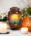 Beautiful peacock designed cremation urn for women, ideal for burying adult male ashes