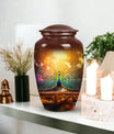Beautiful peacock designed cremation urn for women, ideal for burying adult male ashes