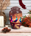 Peacock themed, adult Funeral-URN from Perfect Memorials, ideal for honoring a beloved dad's ashes
