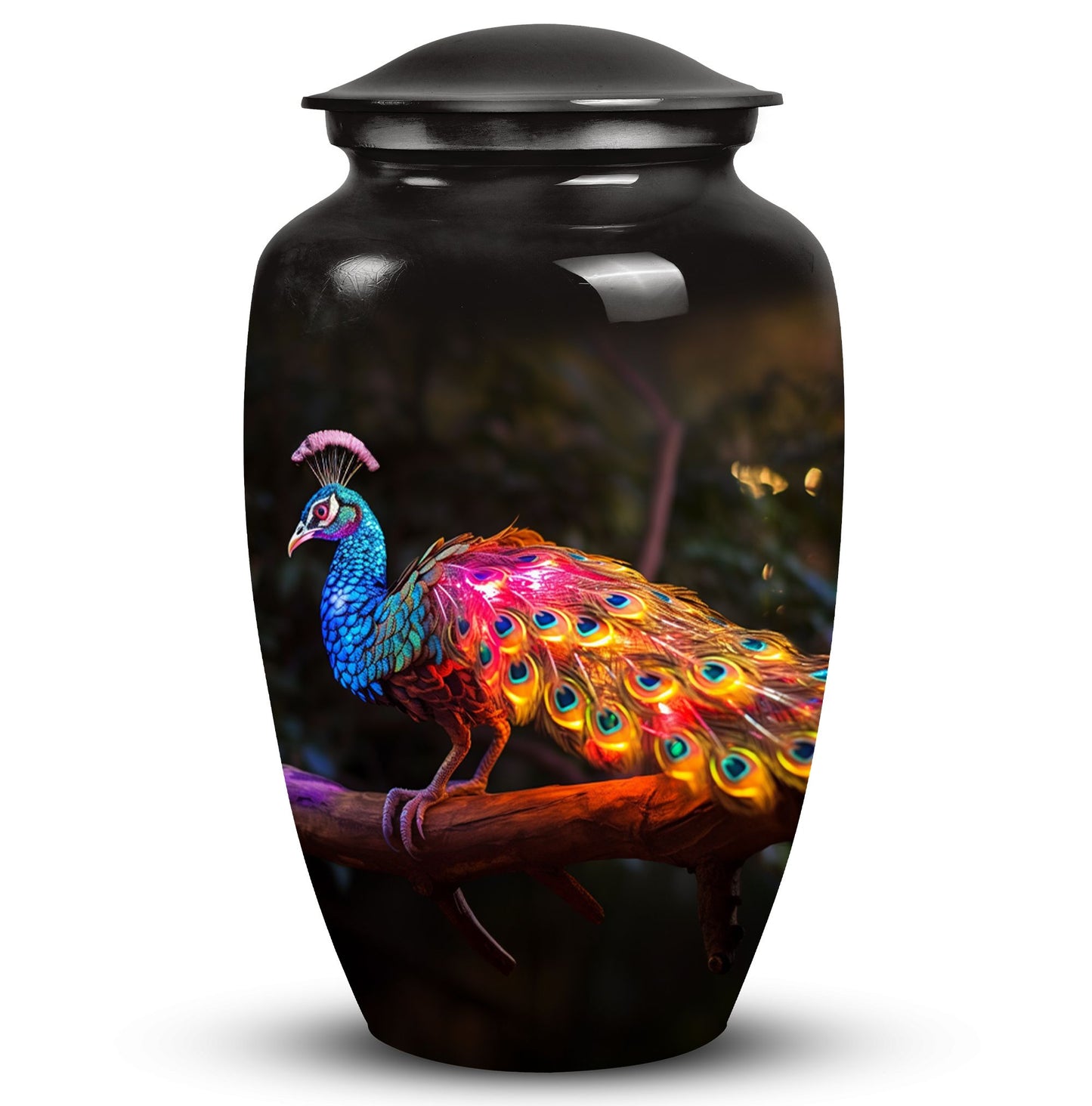 Large peacock urns for women, unique funeral urns for adult ashes, suitable urn for mom's ashes