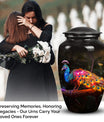 Large peacock urns for women, unique funeral urns for adult ashes, suitable urn for mom's ashes