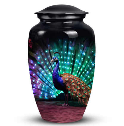 Elegant Peacock ash urn for cremation, suitable storage for men's or women's ashes, ideal for mother's memorial