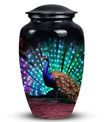 Elegant Peacock ash urn for cremation, suitable storage for men's or women's ashes, ideal for mother's memorial