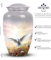 Elegant Dove Urn, a commemorative container for adult cremation ashes, suitable for both male and female