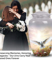 Elegant Dove Urn, a commemorative container for adult cremation ashes, suitable for both male and female