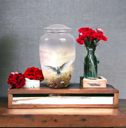 Elegant Dove Urn, a commemorative container for adult cremation ashes, suitable for both male and female