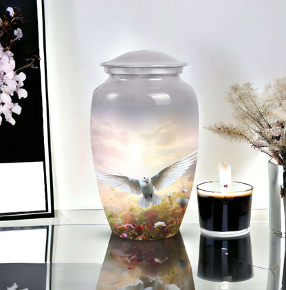 Elegant Dove Urn, a commemorative container for adult cremation ashes, suitable for both male and female