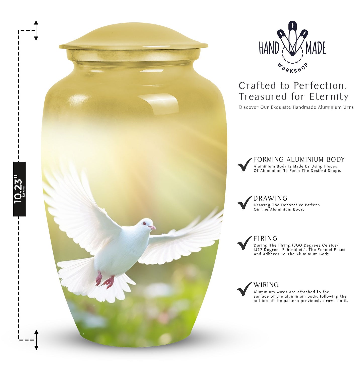 Elegant Dove urns designed for human ashes, suitable for adult cremation and funeral decorations